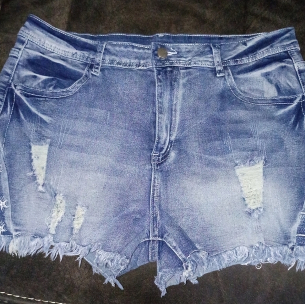 Denim Distressed Women Shorts
